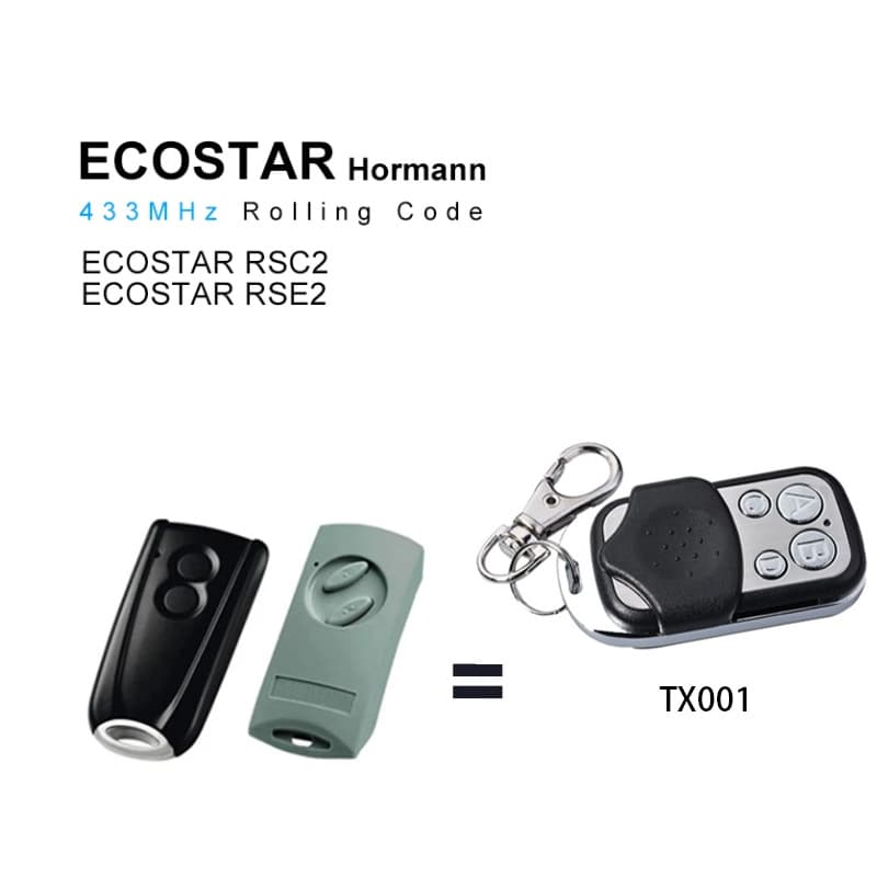 Hörmann ECOSTAR RSC2/RSE2 Compatible Remote Controller - 433.92MHz Frequency