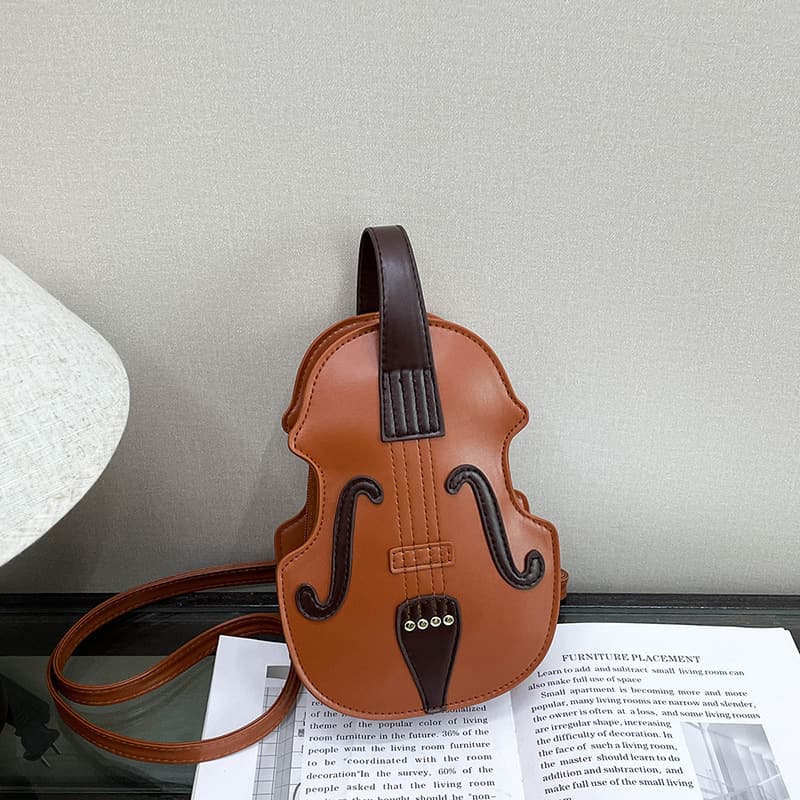 Guitar Bag for Women, Personalized Ins Style, Casual and Versatile, Oily Leather, Niche Design, Premium Feel, Crossbody Bag for Shopping and Commuting