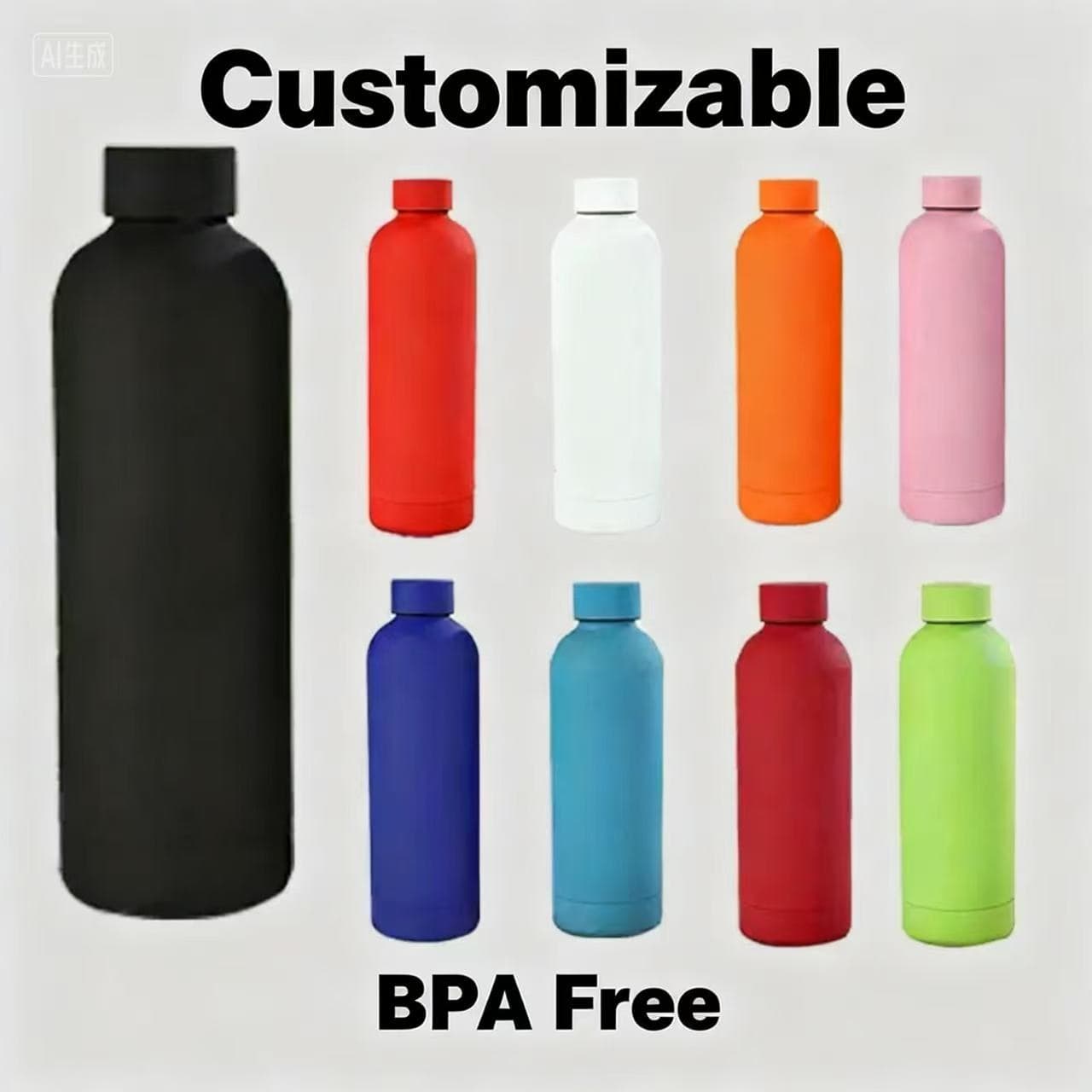 500ml Cross-border New Rubber Paint 304 Stainless Steel Small Mouth Bottle Outdoor Sports Car Portable Insulated Cup