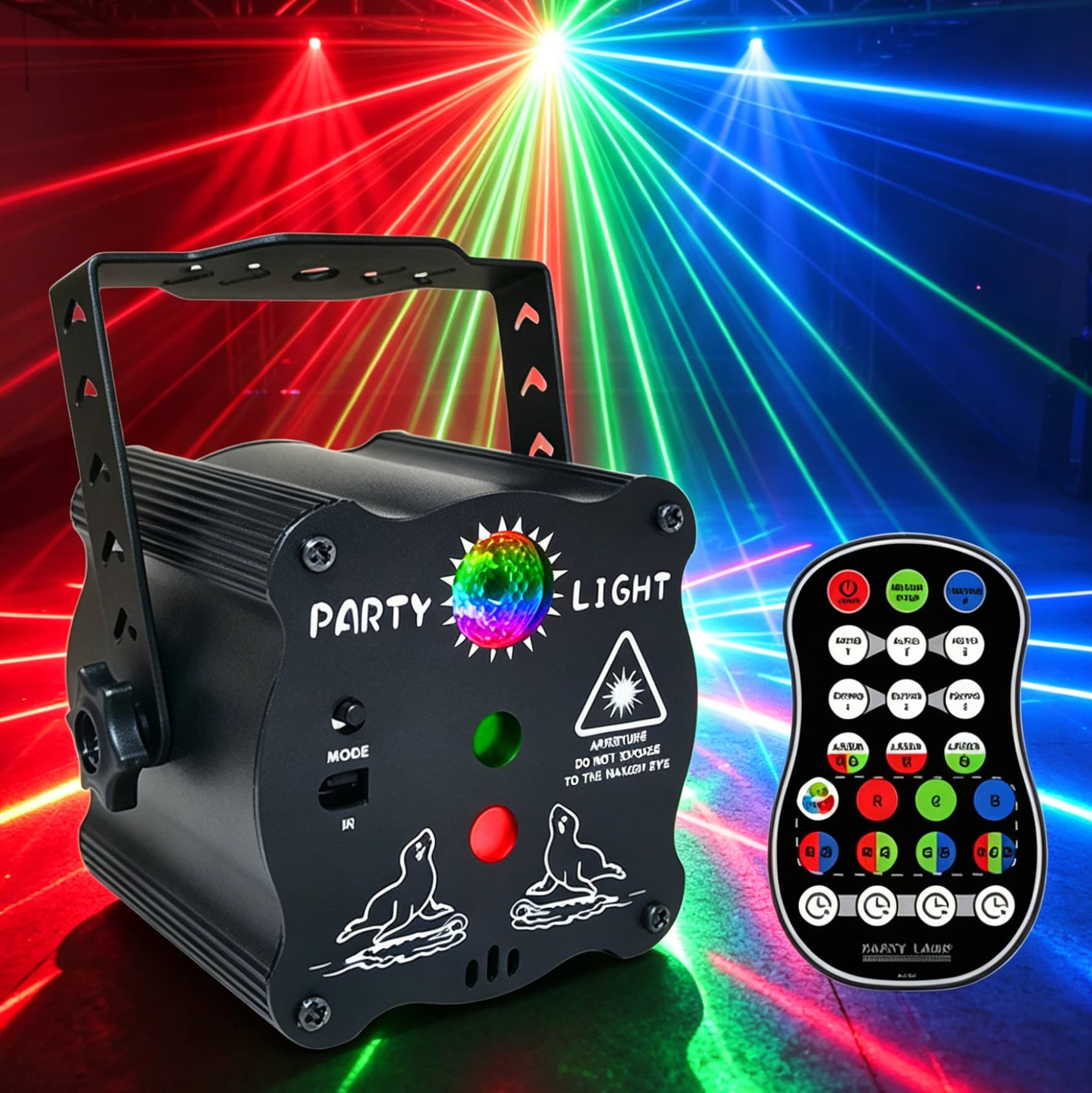 Voice-Controlled Disco Laser Projection Light, Cross-Border KTV Dance Hall Atmosphere Beam Strobe Rotating Stage Light