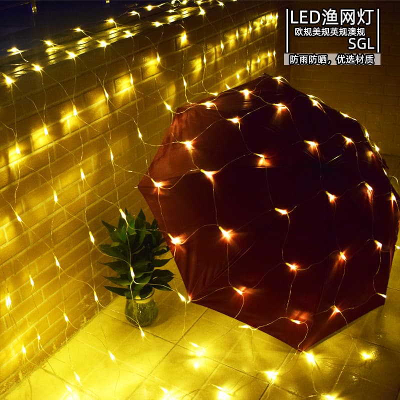 LED net lights for weddings, light festivals, hand-poured colored lights, Christmas starry sky decorations, and holiday lighting.