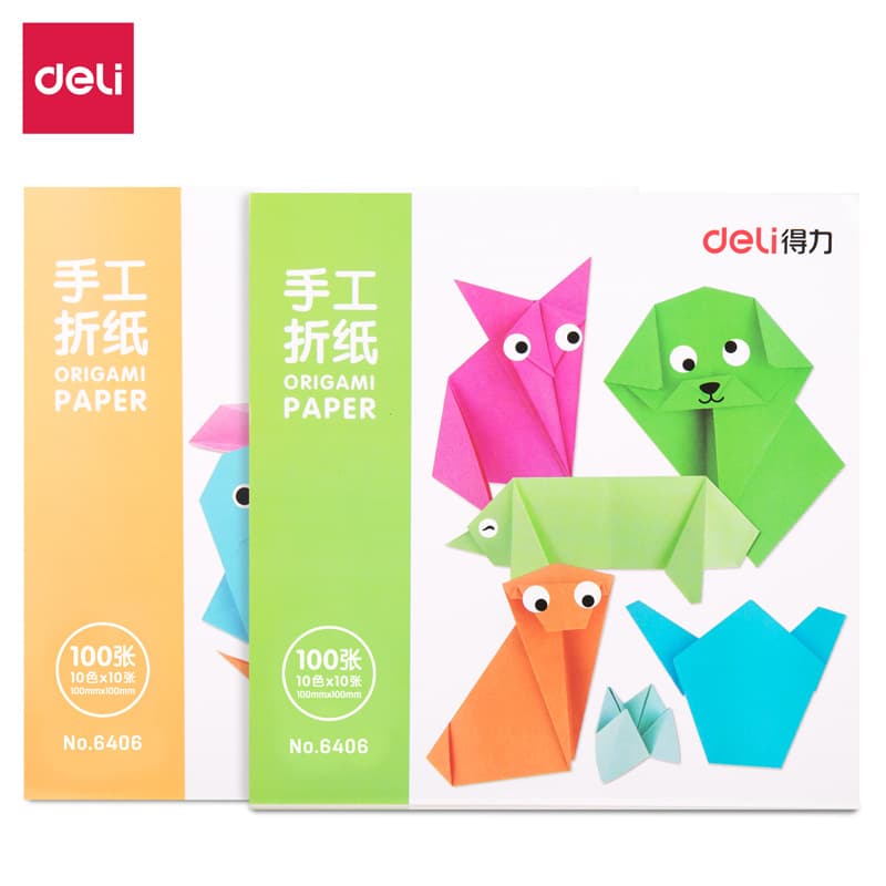 Deli 6406/6407 Colored Paper Origami Children Colored Paper Paper-cutting Folding Paper Cartoon Creative Making Material Paper