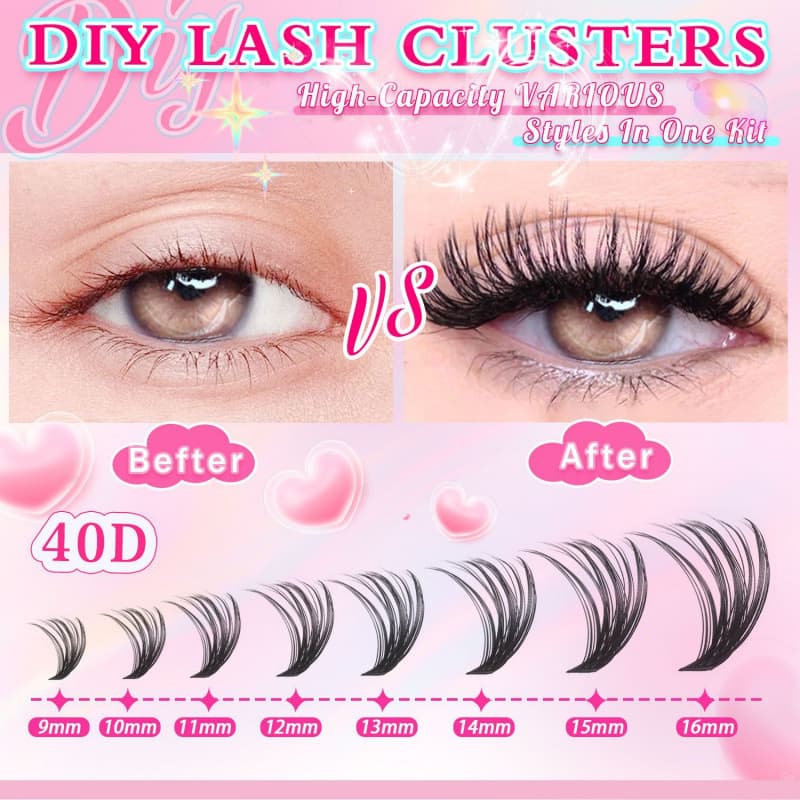Cross-Border Trade False Eyelash Kit European and American Segmented False Eyelash Kit Self-Adhesive Eyelash Wholesale