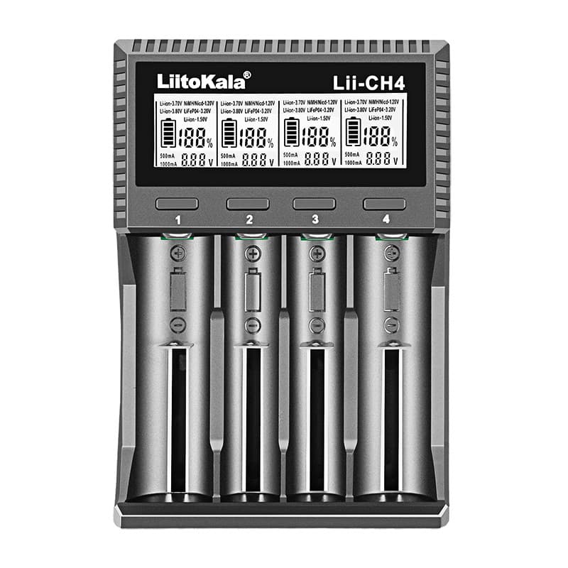 Cross-border Exclusive LiItoKala LII-CH4 1.5V/1.2V/3.2V Smart Battery Charger Type-C