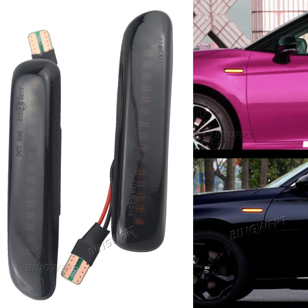 Suitable for BMW 3 Series E46 1998-2001 Fender Edge Lights LED Yellow Light Crystal Flowing Water Style Edge Lights