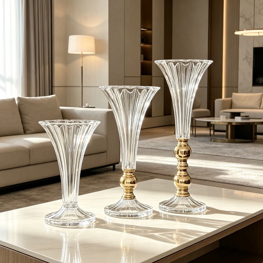 Acrylic Vase Ornament for Wedding Celebration Party Home Dining Table Centerpiece Dried Flower Vase
