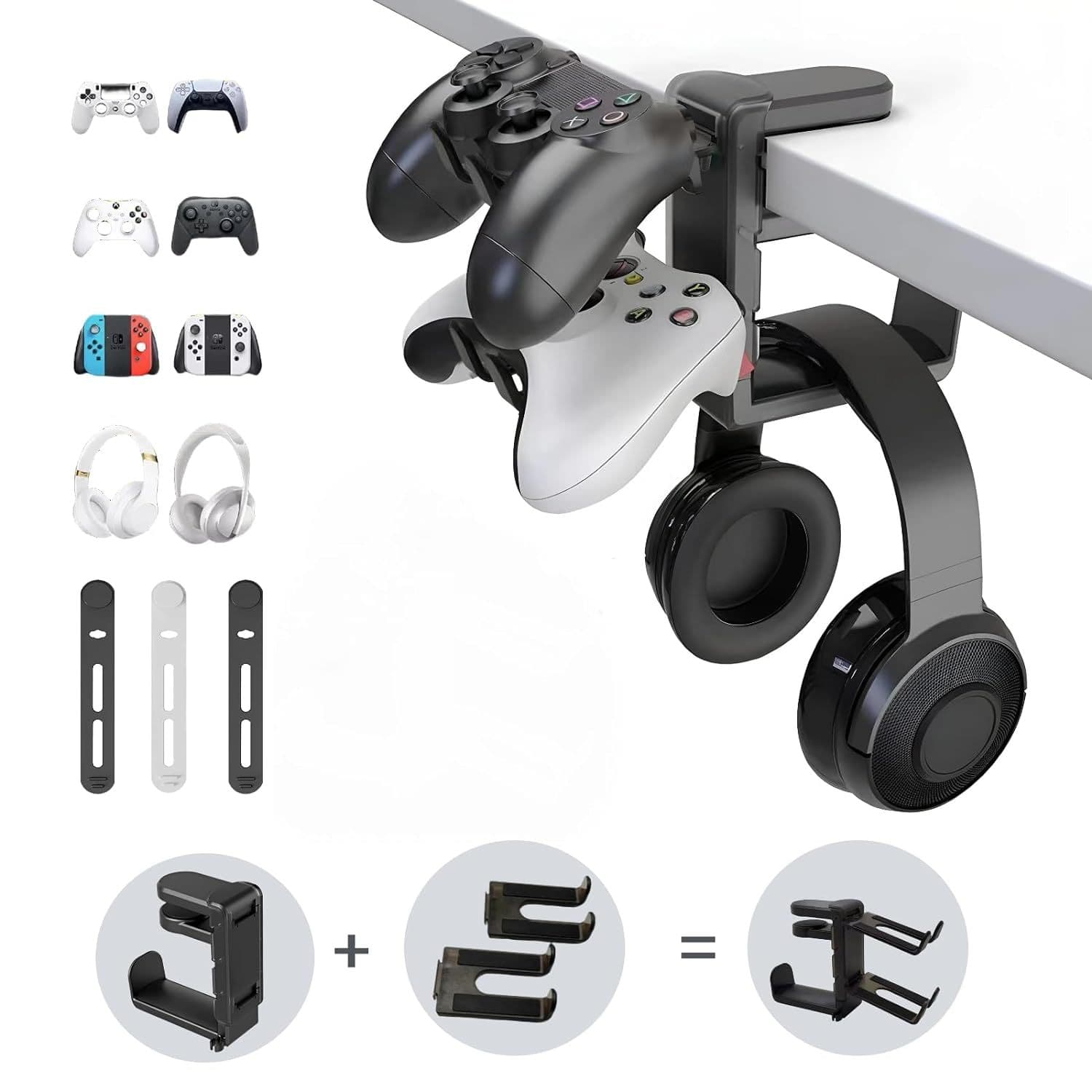 Amazon Best-Seller Custom Molded 360-Degree Rotatable Headphone Stand with PS5 Controller Holder