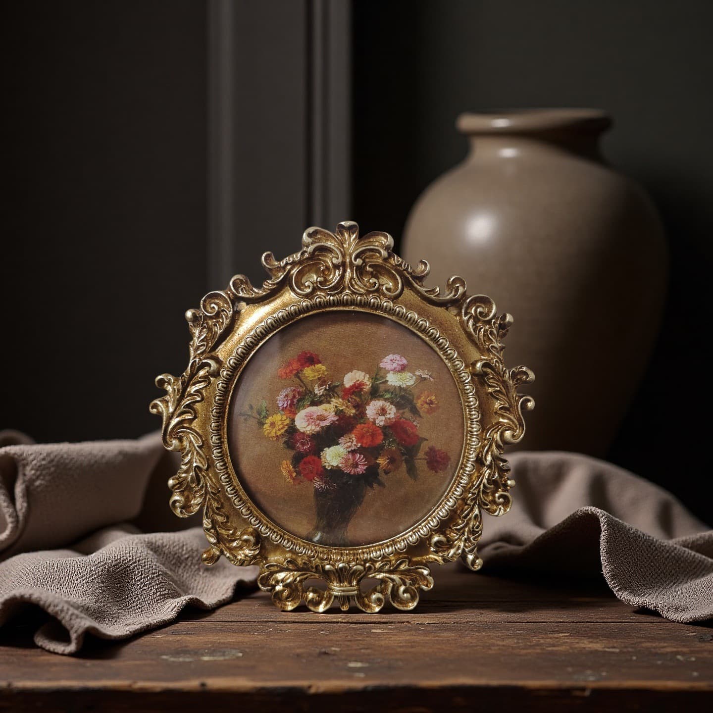 Cross-border European Vintage Carved Photo Frame Tabletop Decorative Picture Frame French Light Luxury Resin Hanging Painting Living Room Bedroom Ornament