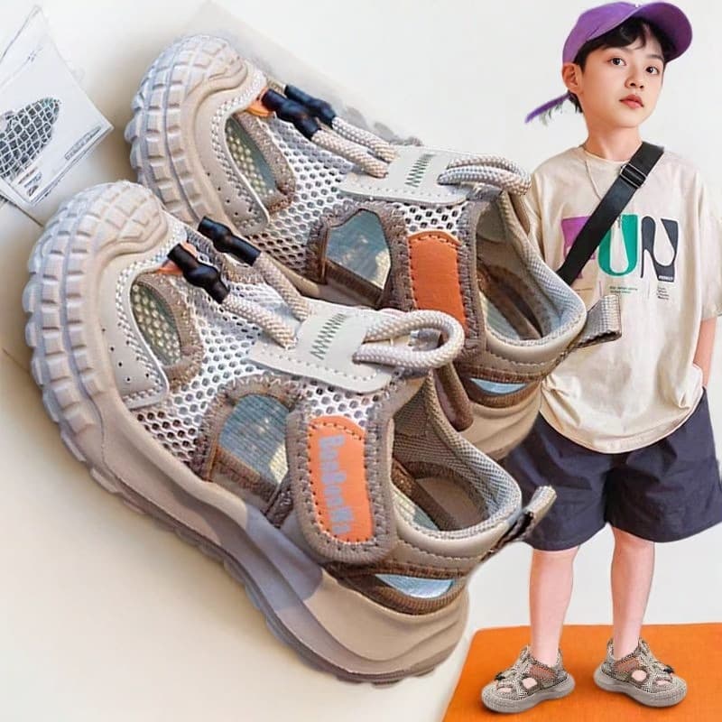 Boys' Summer Sandals 2025 New Hollow Soft Sole Single Mesh Shoes Lightweight Breathable Sports Shoes