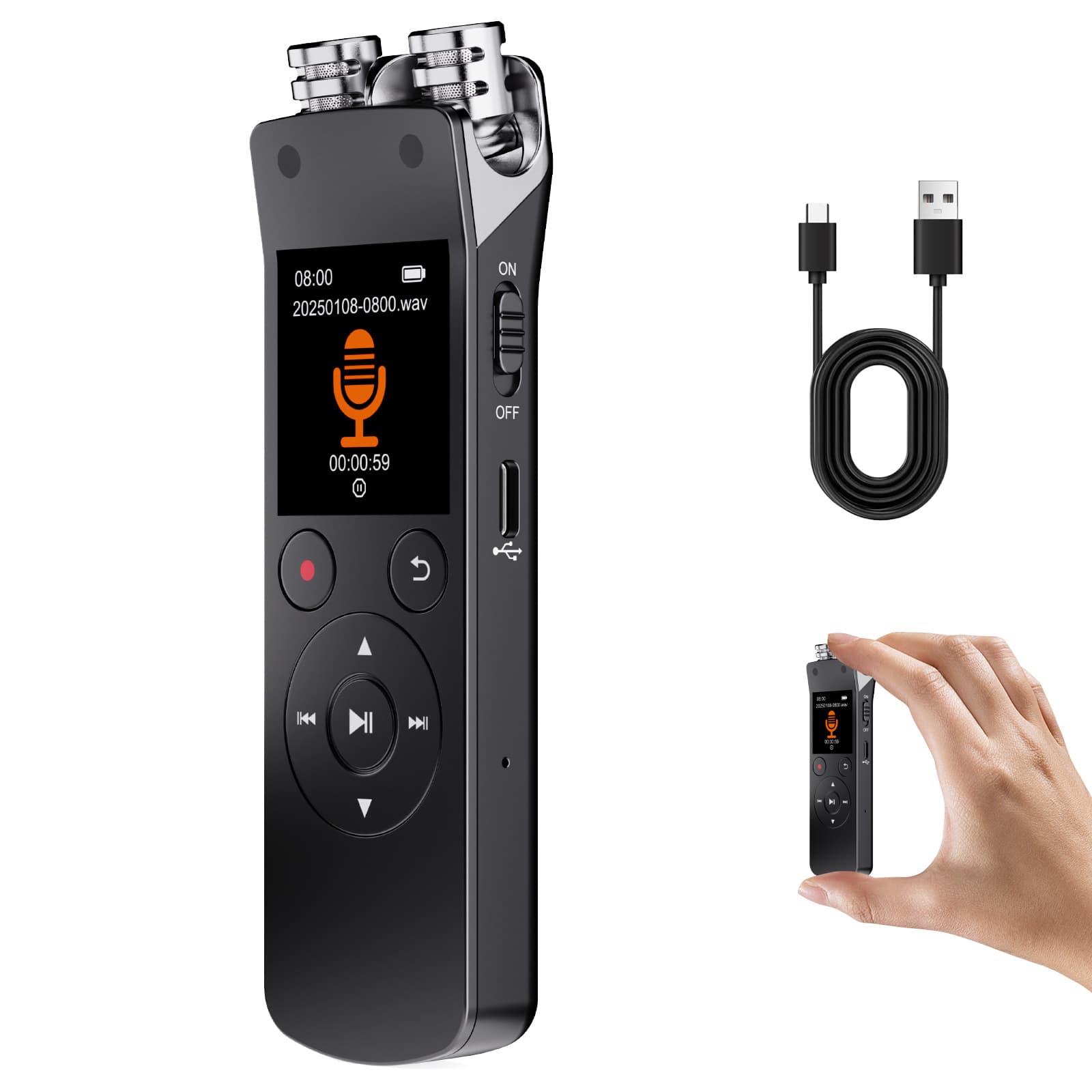 Voice Recorder Amazon Cross-Border Hot-Selling Recorder HD Player Noise Reduction Bluetooth Voice Recorder