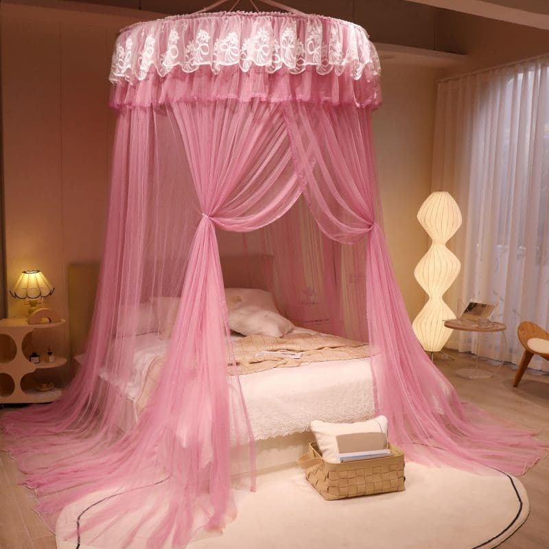 Cross-border trade 1.5m diameter dome ceiling mosquito net floor-standing single-door princess pattern mosquito net