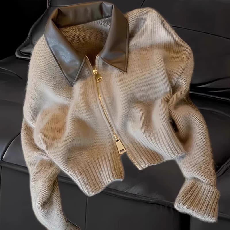 Early Autumn Knit Sweater 2024 Women's New Top, Early Fall Outfit Inner Layer Base Layer Sweater, Chanel-Style Jacket