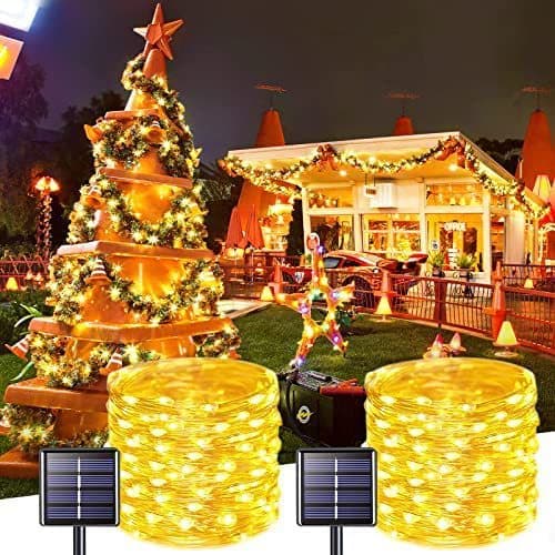 LED Solar Light 8-Function Copper Wire String Lights USB Ambient Starry Decorative Lights Christmas Outdoor String Lights