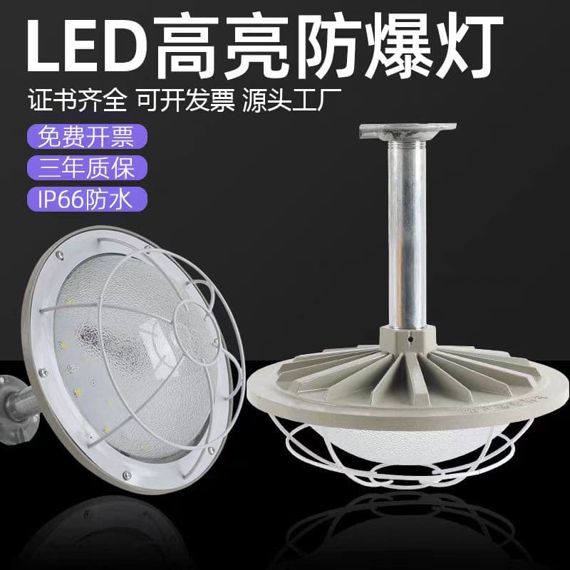LED Explosion-Proof Industrial and Mining Light, Warehouse Factory Gas Station Workshop Factory Waterproof Lamp Cover Flameproof Lighting Mine Light