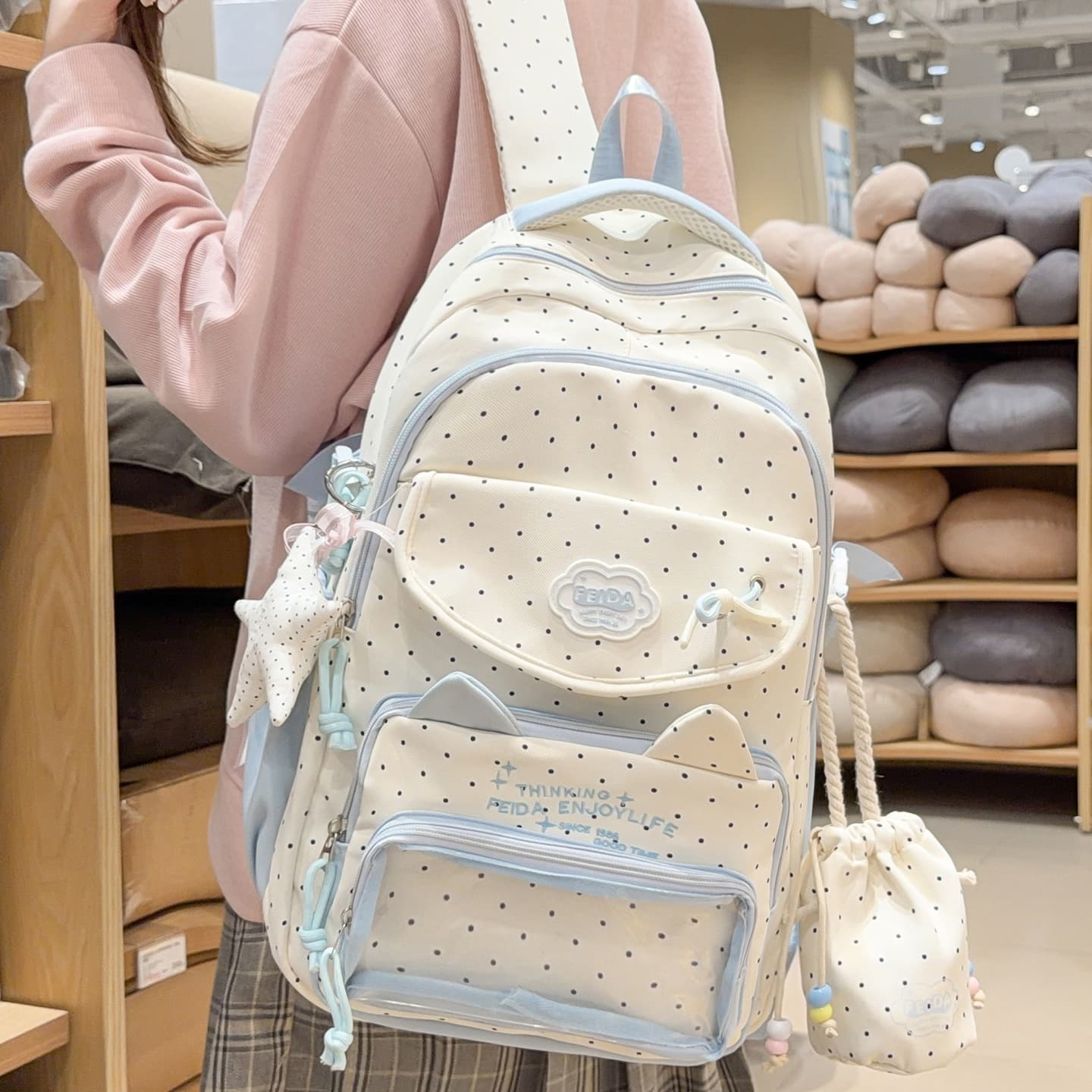 Backpack for Girls Primary School Students Grades 3-6 Large Capacity Lightweight Soft High Appearance Middle High School Student Double Shoulder Bag