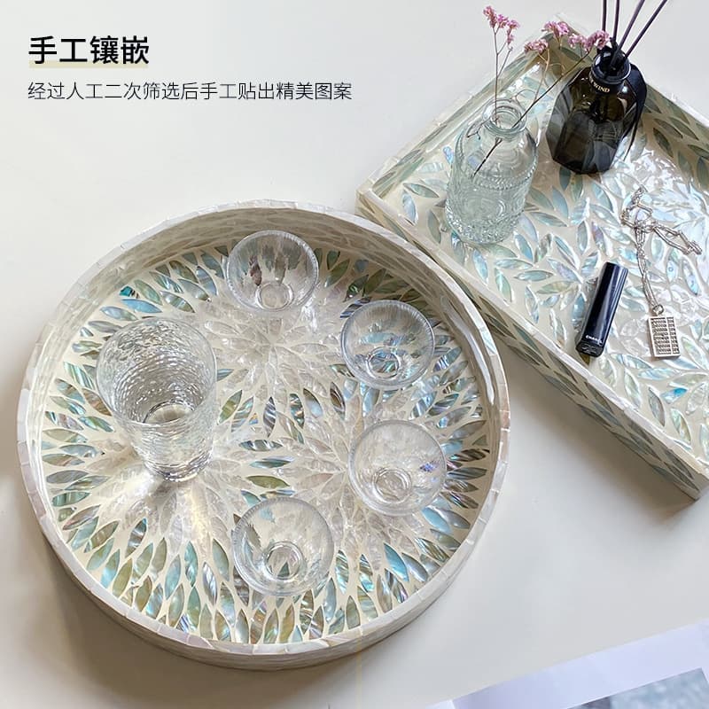 Wholesale Nordic Light Luxury High-Aesthetic Square Cake and Coffee Tray for Guest Dining Room, Perfume and Aromatherapy Tray, Background Decoration