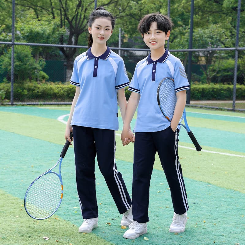 Summer Short Sleeve Elementary and Middle School Preppy Style Uniform Set Sports Meet Class Uniform High School Student Sportswear Team Uniform