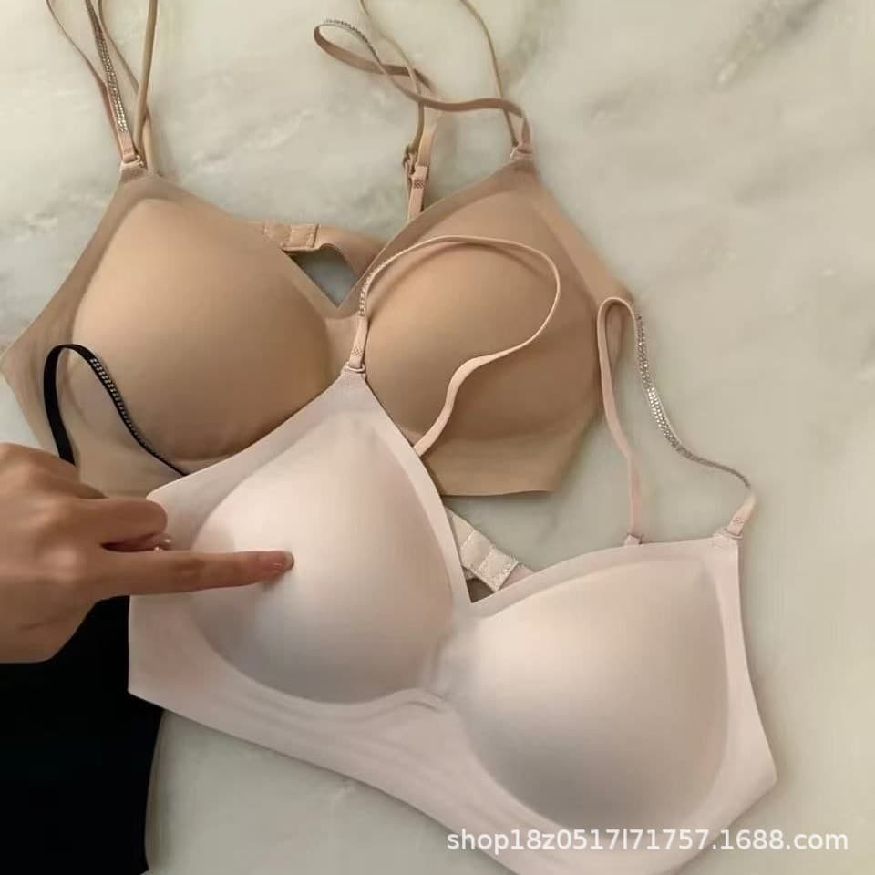 Wireless Diamond Bra Cross-Border New Style Simple Seamless Underwear Fixed Cup Support Push-Up Breathable Comfort Versatile