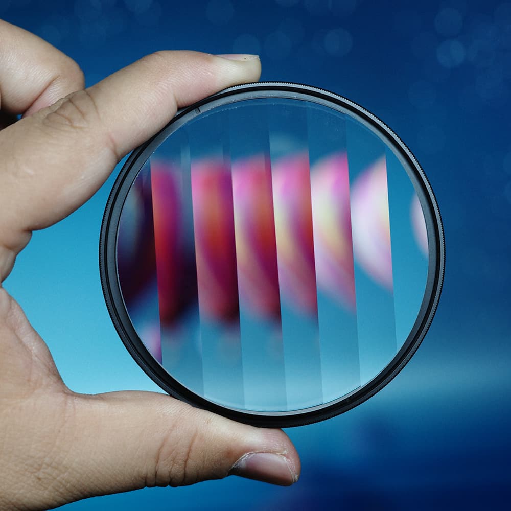 Cross-border Hot-selling Photography Foreground Bokeh Special Effect Linear 8-Row Glass Prism Filter SLR Camera Accessory