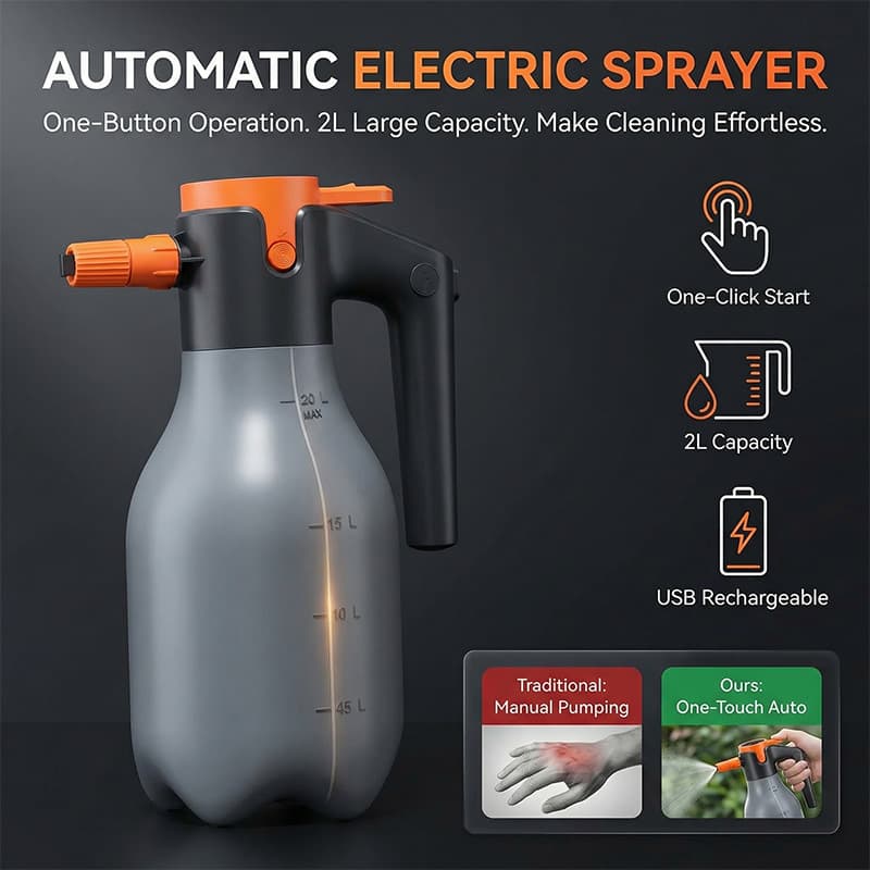Electric Car Wash Foam Sprayer Wireless Charging Air Pressure Wash Bottle Spray for Garden Watering