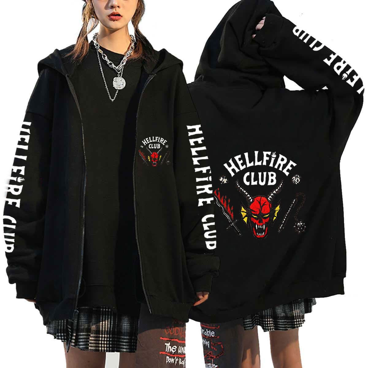 New Stranger Things Season Hoodie Stranger Things 4 Printed Loose Zip-Up Streetwear