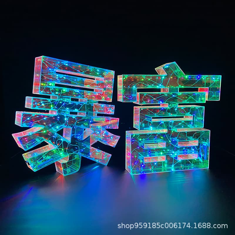 Colorful Glowing Letter Sign for Bar KTV Atmosphere LED Letter Sign Activity Support Glowing Handheld Sign