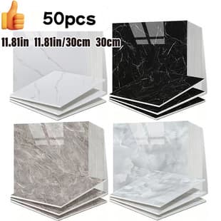 Aluminum Composite Panel Imitation Tile Self-Adhesive Wallpaper Waterproof Wallpaper Kitchen Bathroom Bedroom Accent Wall Home Self-Stick Wall Decal