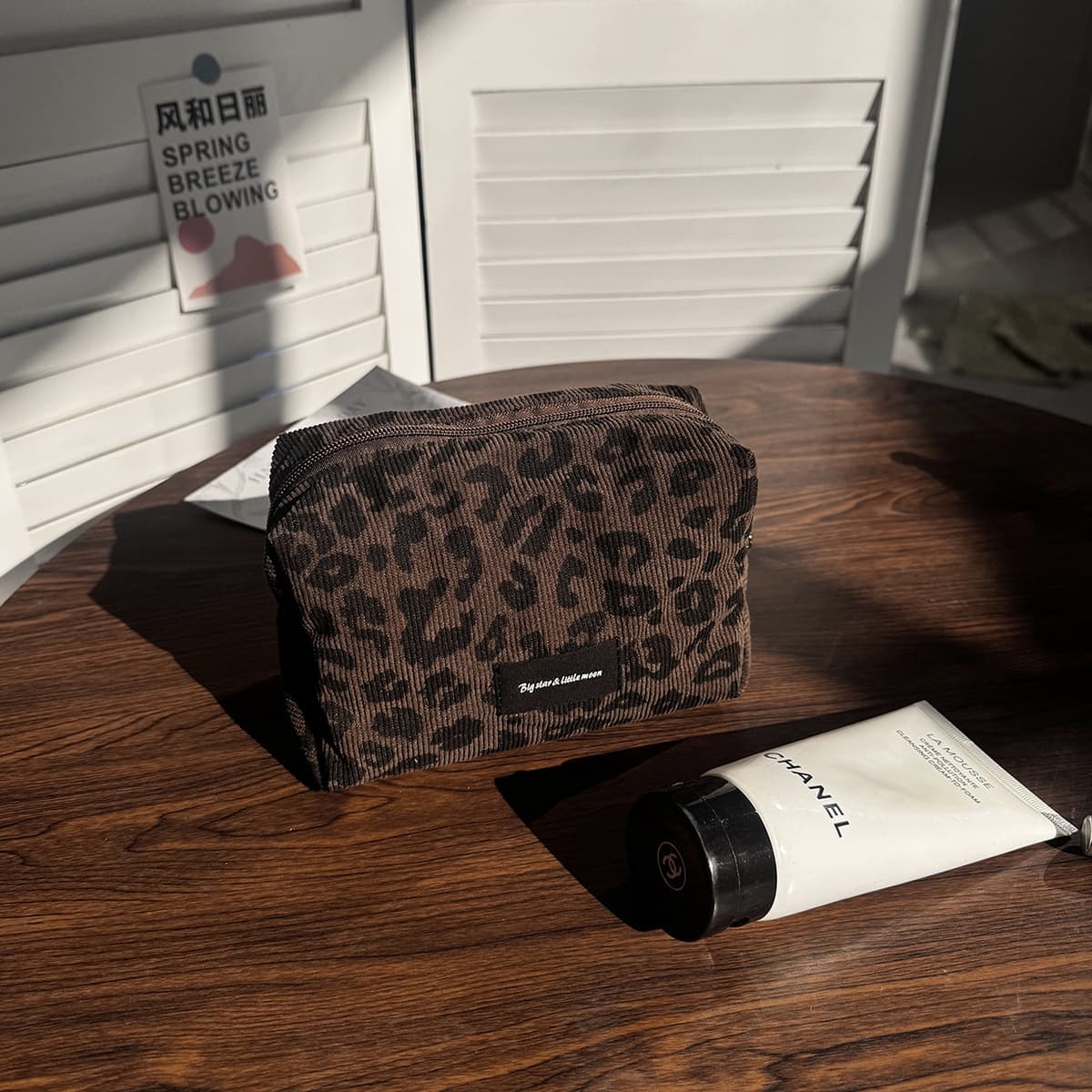 Cross-border Hot Selling Leopard Print Small Square Bag Cosmetic Bag Women's Portable Storage Bag Clutch Bag Makeup Touch-up Bag Phone Bag Large Capacity