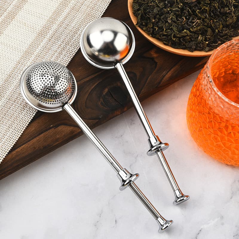 304 Stainless Steel Tea Infuser, Tea Leaf Filter, Round Tea Ball, Expandable Semi/Full Leak Filter, Powder Sprinkler