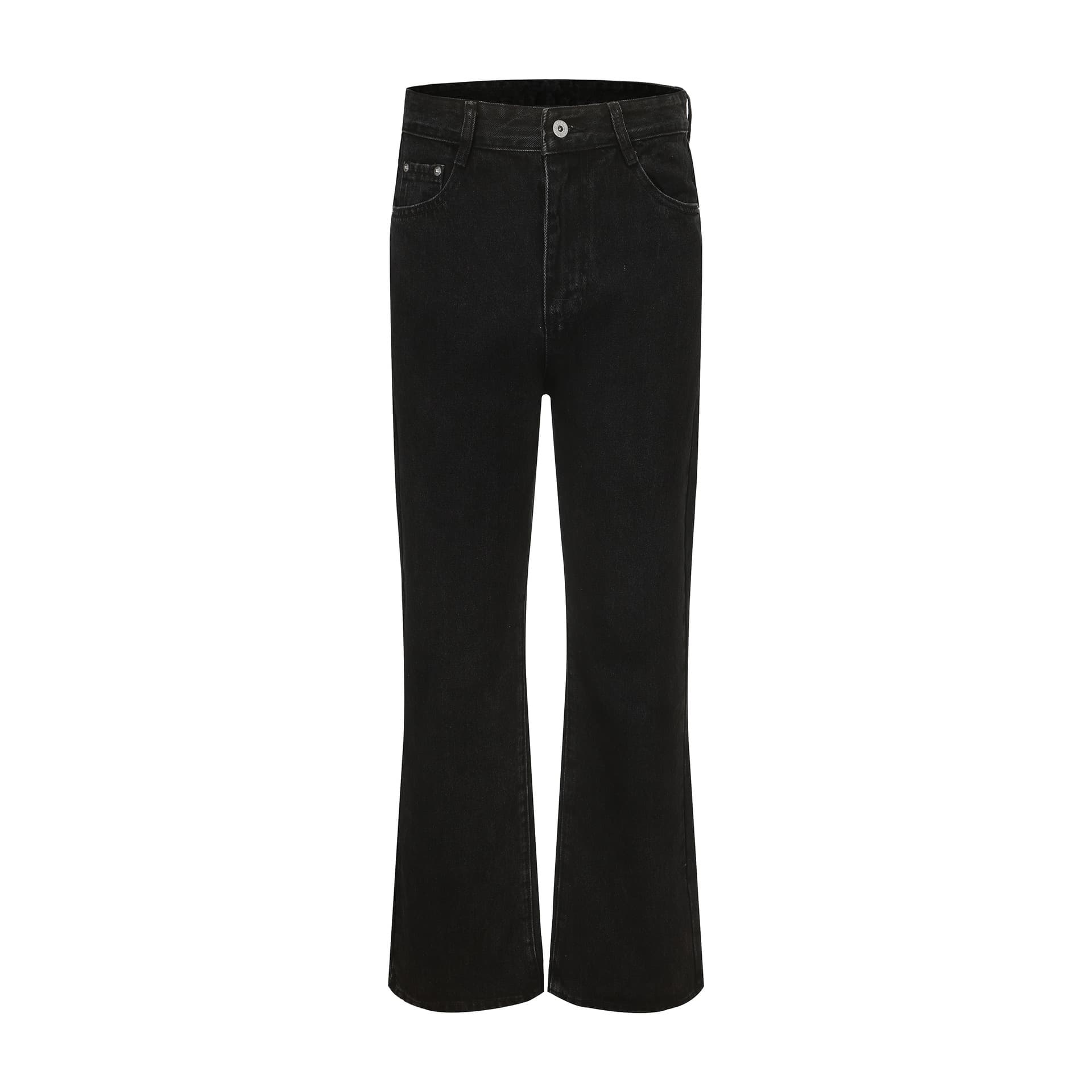 2023 New High Ounce Washed Distressed Flared Jeans 517 Black Vintage Cleanfit Trendy Unisex