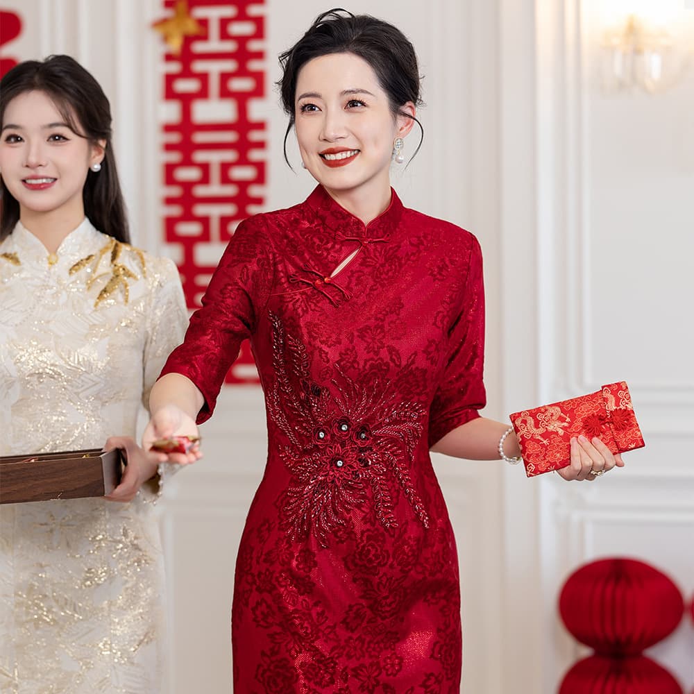 Mother's Wedding Banquet Dress, Banquet Dress for Mothers-in-Law, Elegant Wedding Banquet Outfit, 2025 Spring New Style