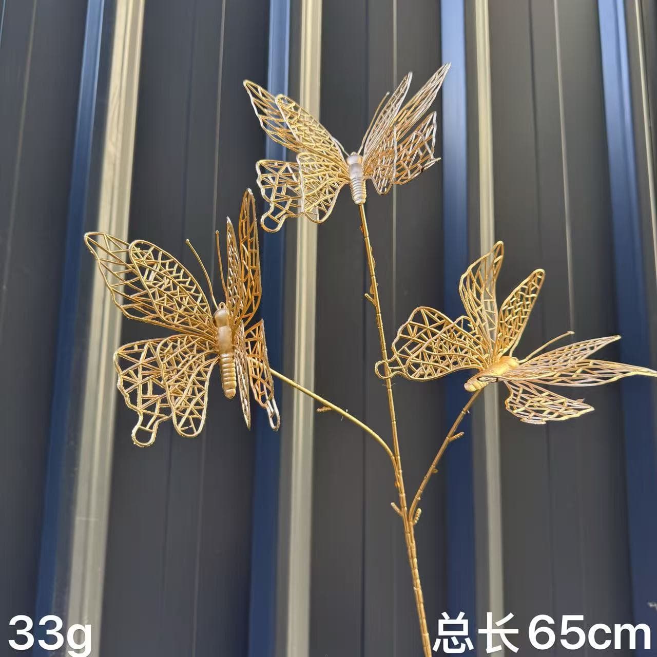 Gold Eucalyptus Ginkgo Leaf Artificial Flower Gold Leaves Christmas Flower New Year Bouquet Bucket DIY Material Plastic Flower