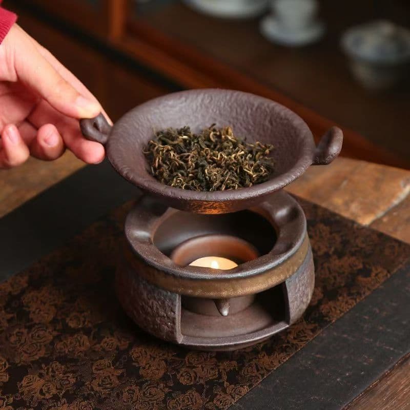 Tea roasting stove set, candle heating, tea warmer, tea ceremony accessories, tea aroma enhancer, tea roasting set, tea tiles, tea warmer