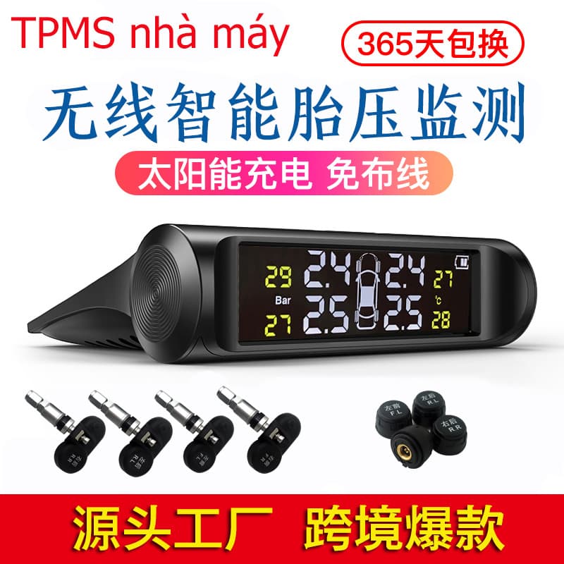 High Precision Wireless Tire Pressure Monitoring System TPMS for Cars External Solar Powered Portable ABS Material Mini Display