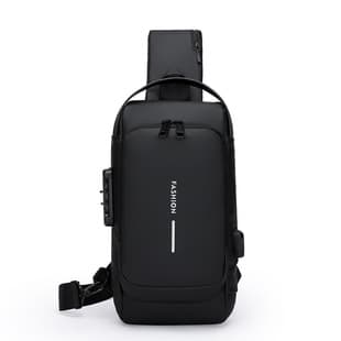 Men's Chest Bag with Combination Lock Anti-Theft Cycling Bag Casual Outdoor Running Travel Waist Bag Crossbody Sports Backpack