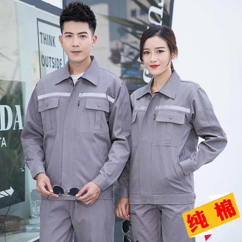 Pure Cotton Long-Sleeve Work Suit Set Men's Thickened Wear-Resistant Spring Autumn Electrician Welder Protective Clothing Factory Uniform Top Wholesale