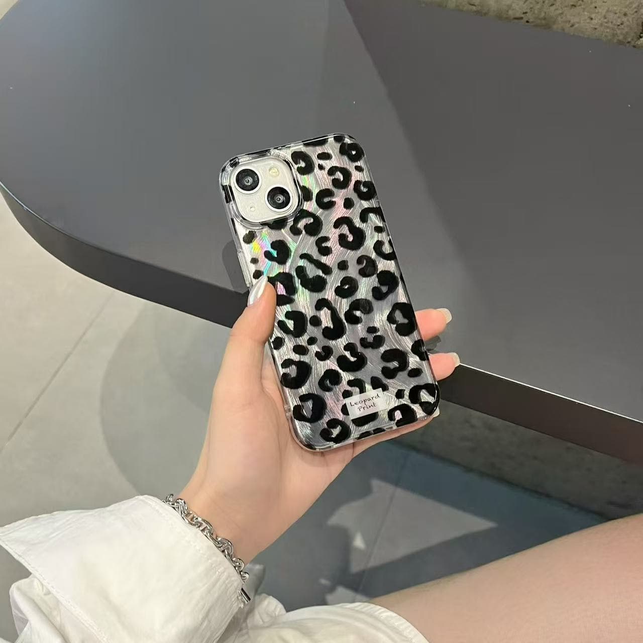 Black Leopard Print Feather Fabric Case for Apple 15 Pro Max iPhone 17 Protective Cover Soft Dual Layer