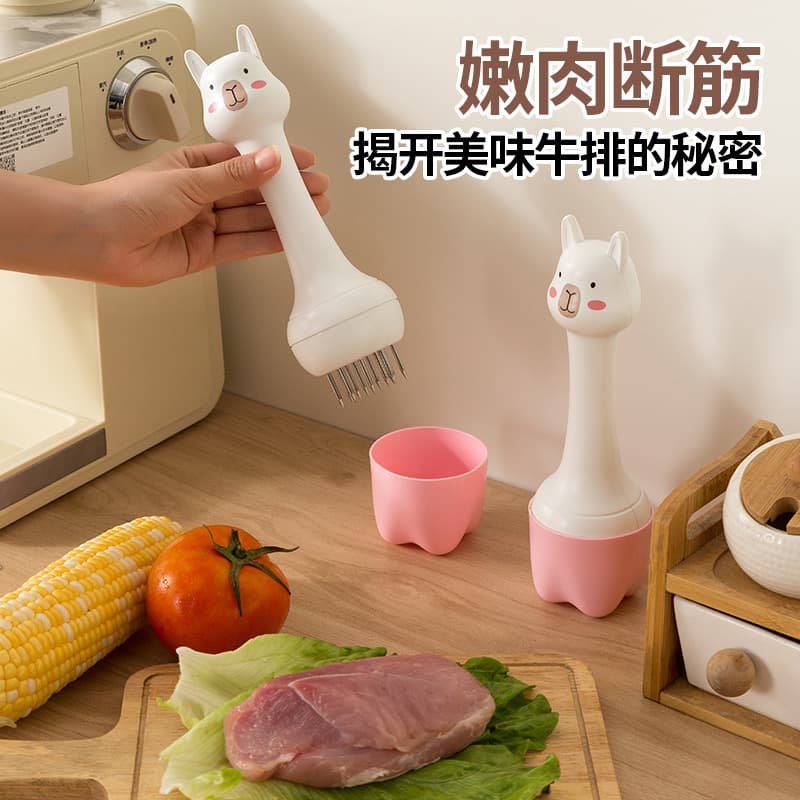 Home Use Tendon Breaking Meat Tenderizer Needle - Pork Chop, Chicken Fillet, and Wing Tenderizer, Meat Mallet, Stainless Steel Steak Piercer, and Pork Skin Pricker