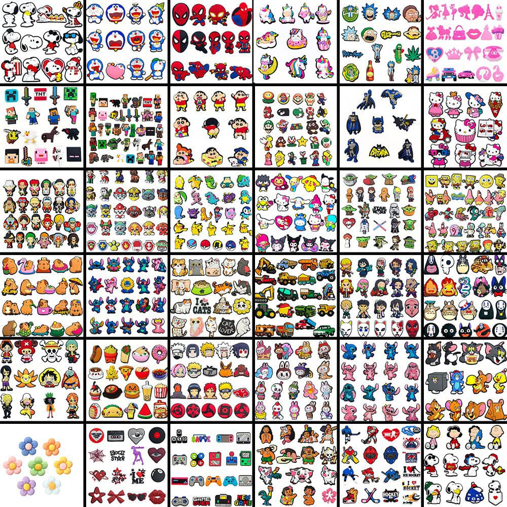 Set of 203 Labubu Girl Shoe Charms for Crocs DIY Shoe Decorations, Personalized Barbie Princess Capybara