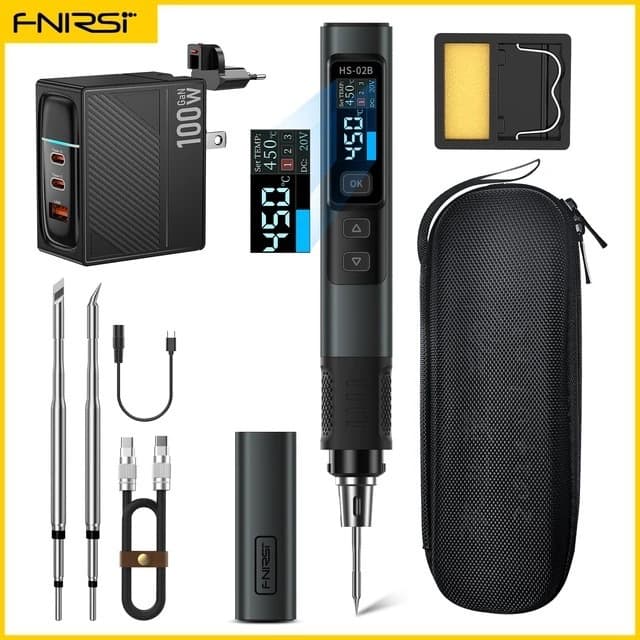 FNIRSI HS-02 Smart Soldering Iron 100W Portable Constant Temperature Soldering Station Pen for Home Repair Welding