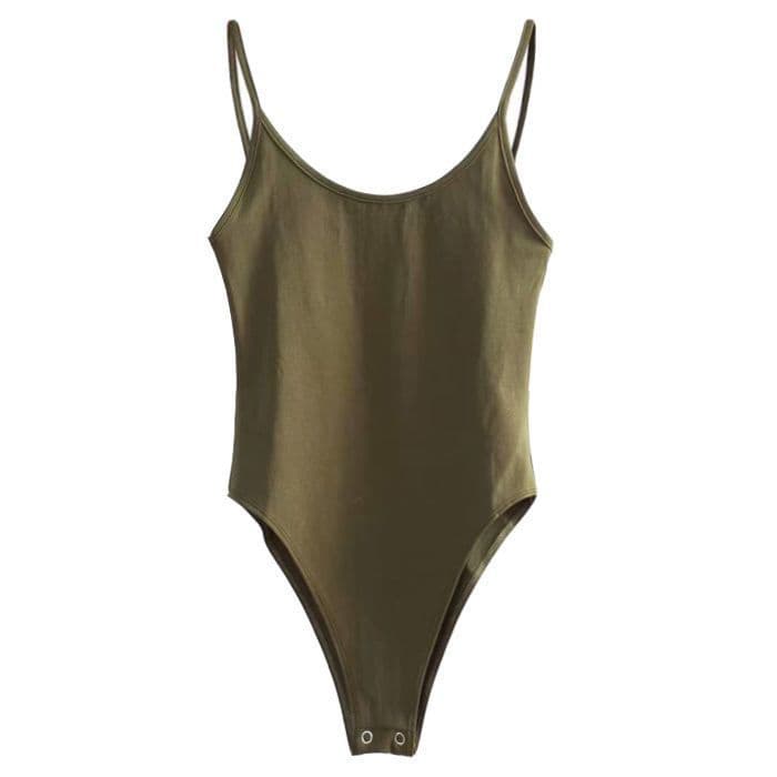 Deep back sexy big open back tight jumpsuit female vacation beach beautiful back hot girl wearing bottoming suspenders