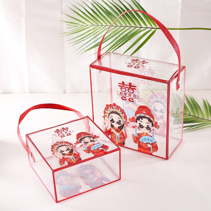 Wedding Transparent Handheld Gift Box, Favor Gift Box, Creative Gift Packaging Box, Wedding Celebration Gift Box