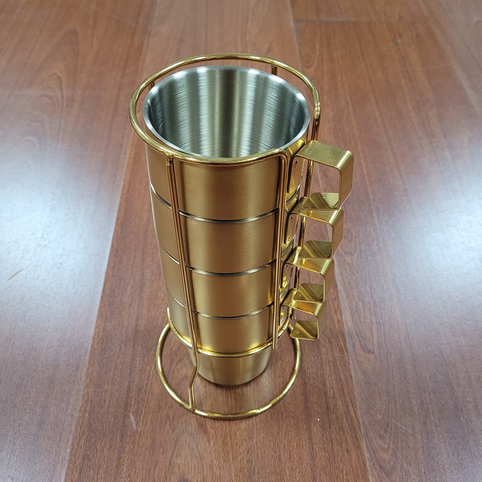 304 Stainless Steel Coffee Cup Set Double-Layer Insulated Drinking Cup with Handle Tea Cup Hotel Beverage Milk Tea Cup