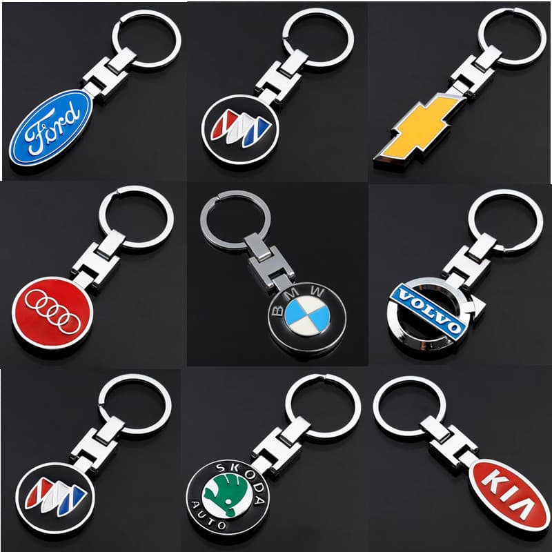 Cross-border hot-selling car double-sided car logo keychain round H buckle men's car pendant 4S store event small gift