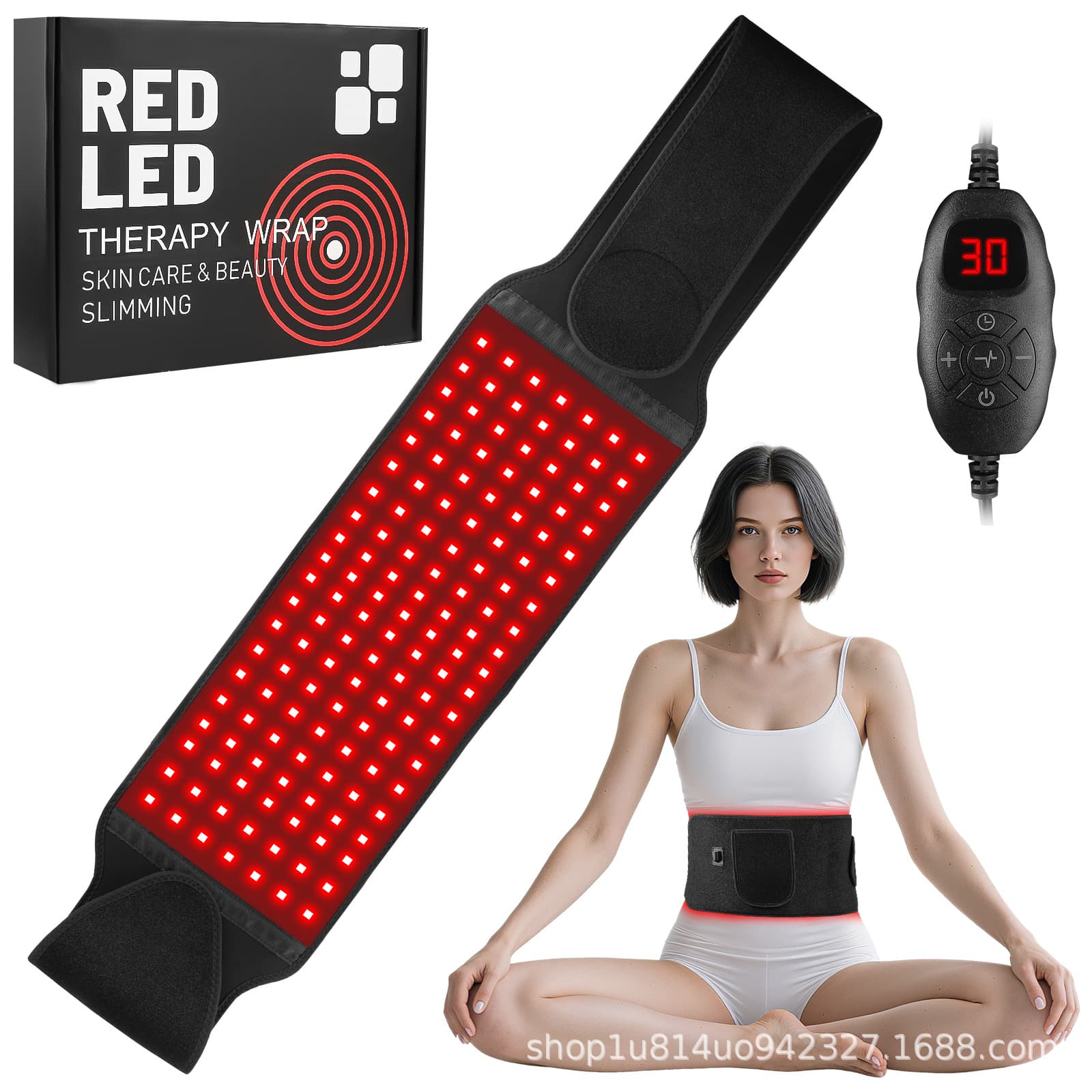 Cross-Border New Product 140-Bead Infrared Therapy Light Therapy Waist Belt with Heat Compress and Massage