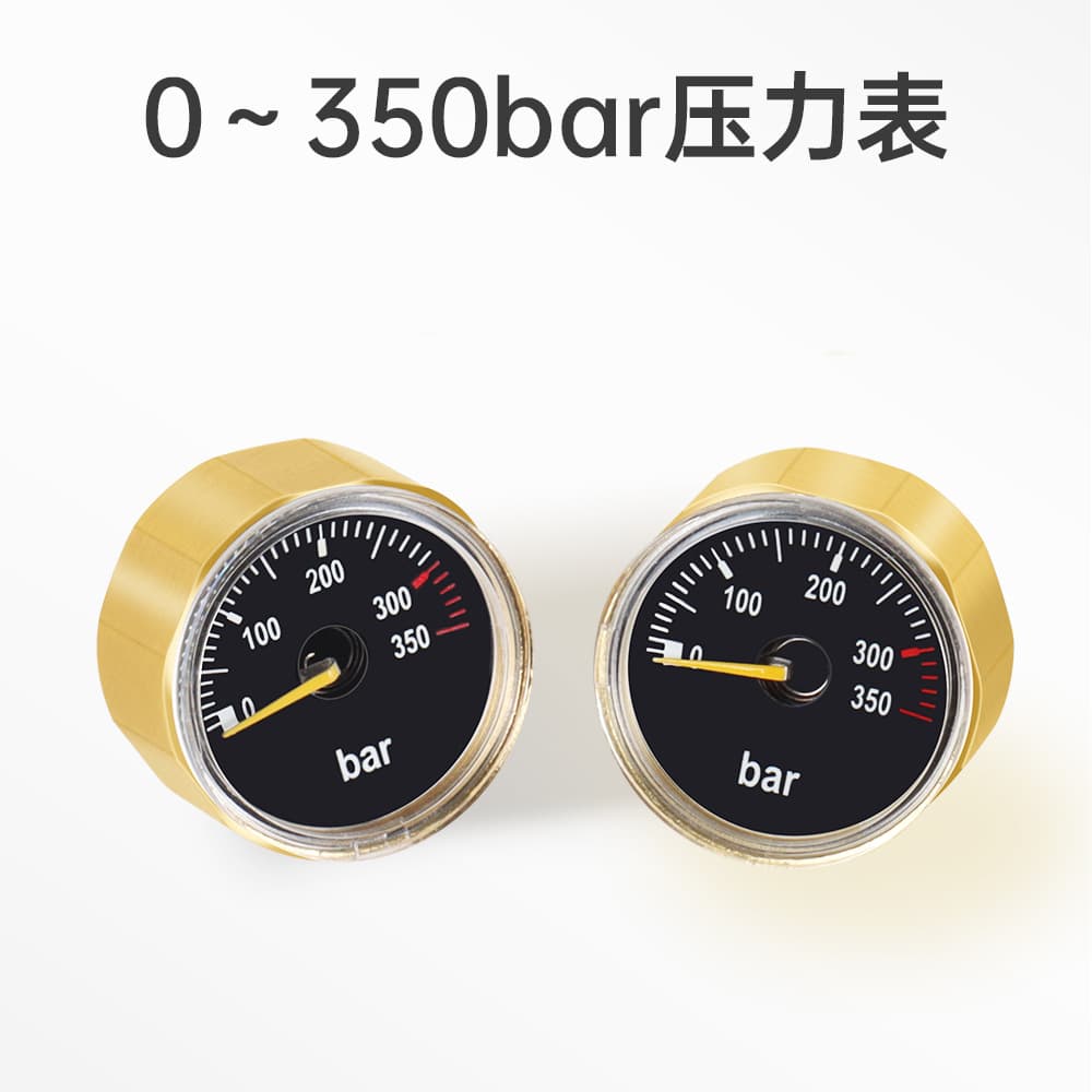 DIDEEP 350bar Pressure Gauge G1/8 M10x1 Thread Shock-Resistant Movement Diving Gas Cylinder CO2 Luminous Waterproof