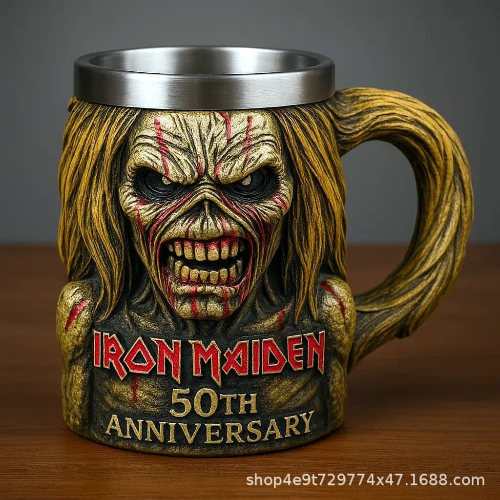 Cross-border Hot-selling New Iron Maiden 50th Anniversary 3D Stainless Steel Personalized Mug