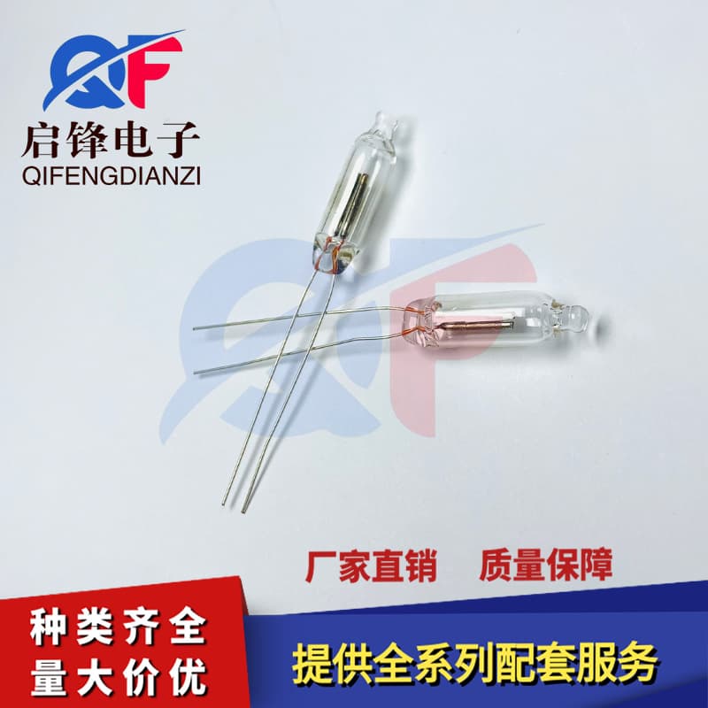 F6 through-hole neon lamp/bulb, 6x22mm high-brightness solar red transparent neon lamp, 6*22 red indicator light bulb.