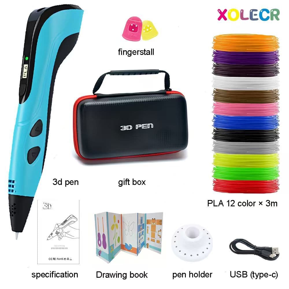 Factory Direct Supply New Cross-Border 3D Printing Pen Children Educational Drawing Pen Graffiti Pen Christmas Gift 3D PEN