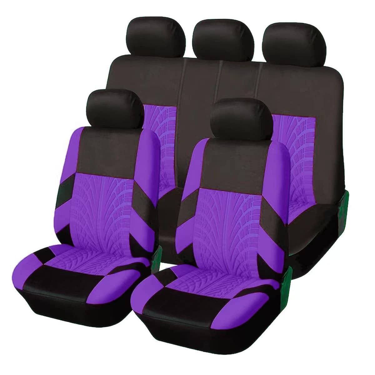 Universal Tire Pattern Embossing 9-Piece Knitted Fabric Car Seat Cover Set for Cross-Border Trade, AliExpress, Amazon